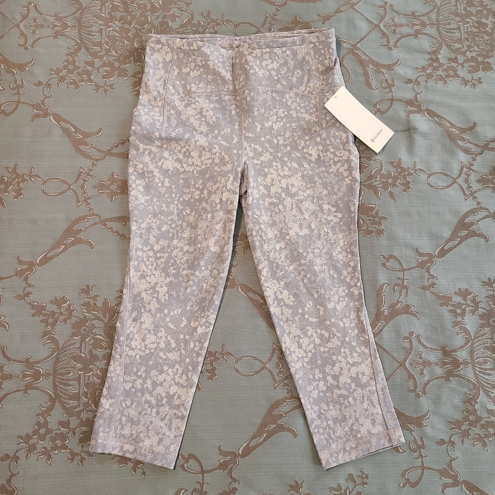 Lululemon Swift Speed High Rise Crop 21" Speckle Spritz Jacquard Grey Size 10